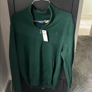 Polo by Ralph Lauren Men's Forest Green Zip-Up Sweater